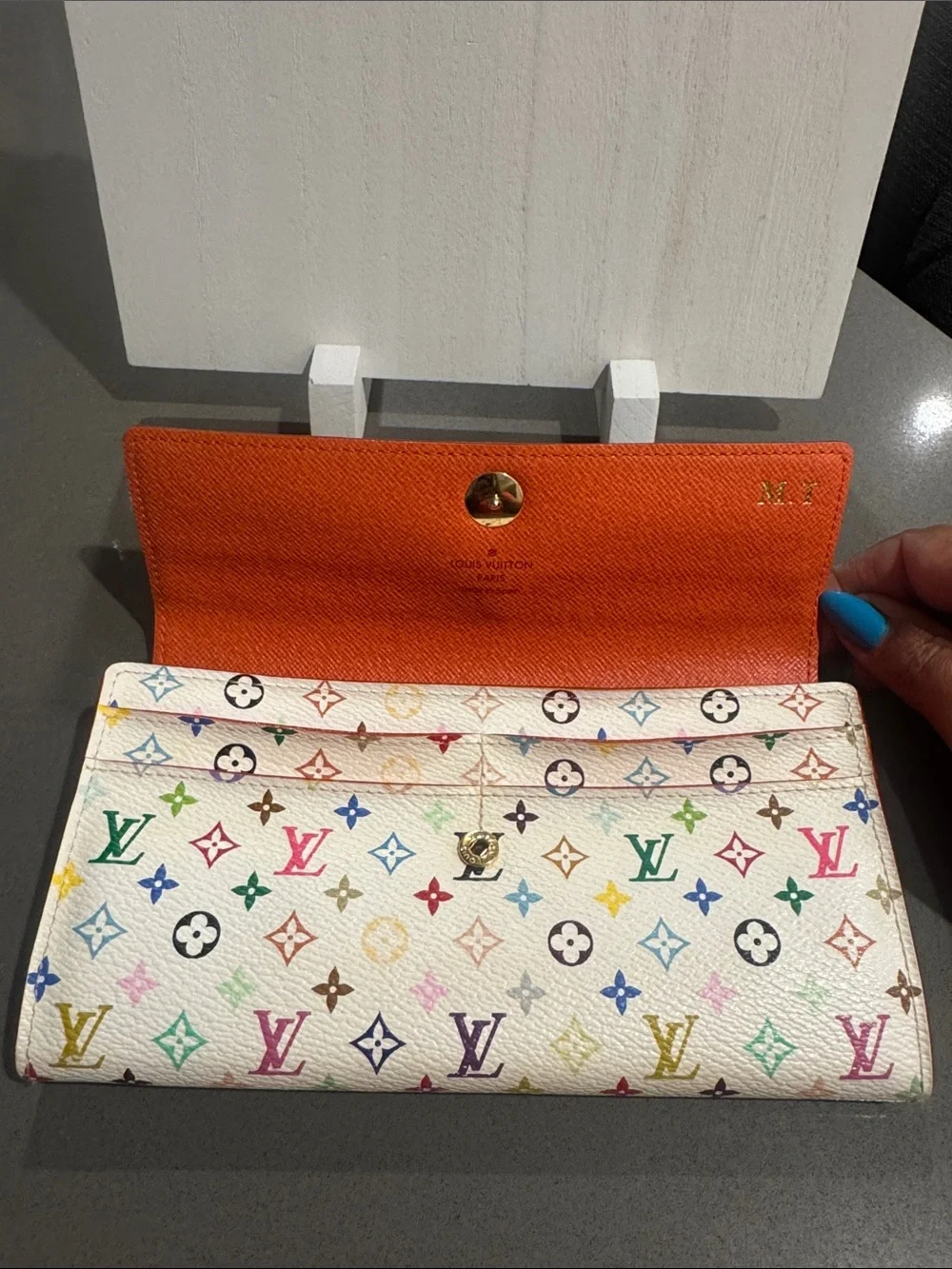 Louis Vuitton Authentic Monogram Takashi Murakami Multicolor Monogram  Wallet.